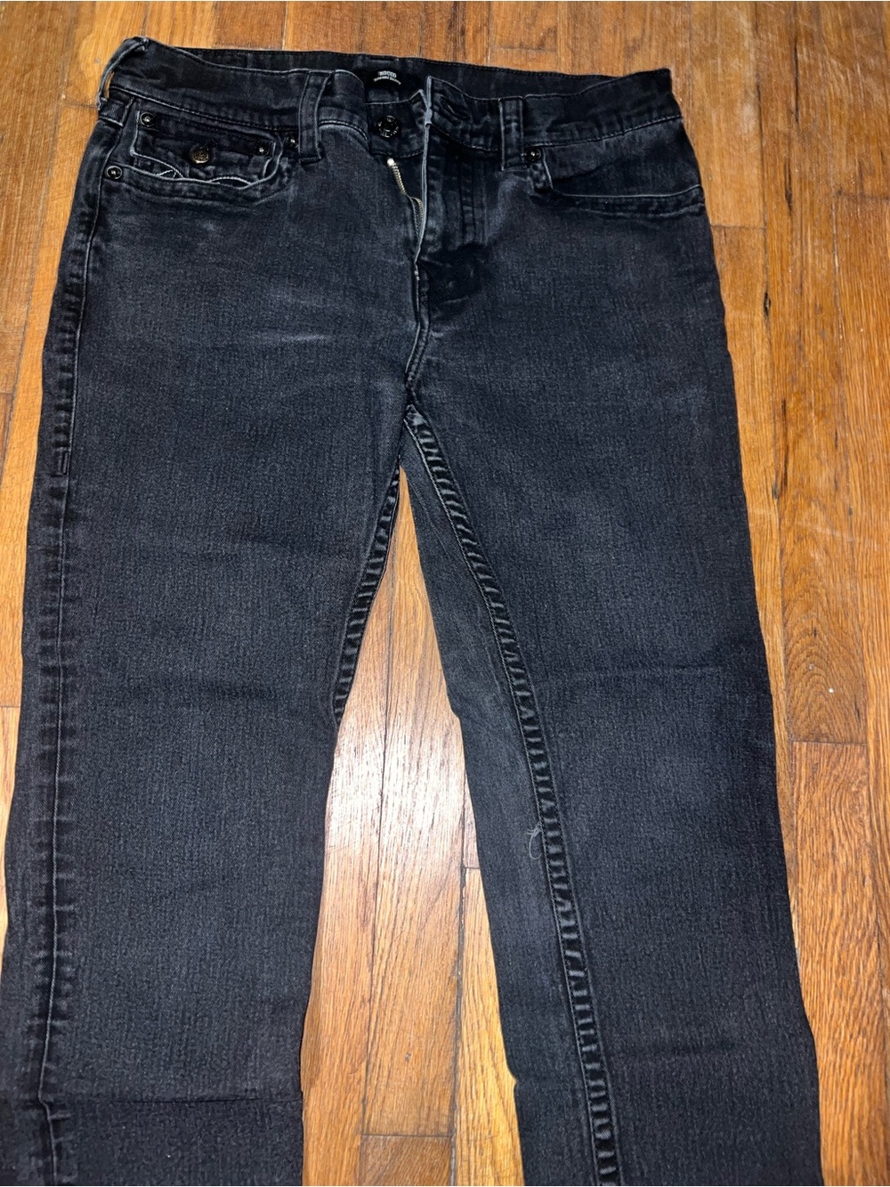 True Religion Jeans Mens 34x30 Rocco Relaxed Skinny Dark Washed NWOT Flap